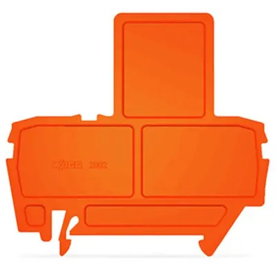 End plate for fuse terminal blocks; 2 mm thick; orange