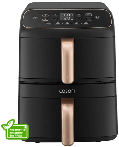 Friteuză cu aer cald Cosori - Turbo Tower Compact, 2630W, 8.6 l, negru