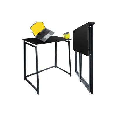 Birou minimalist, pliabil, cadru metalic, 40x80x75 cm, sarcina maxima 30 kg, negru