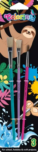 Set de pensule pentru pictură Colorino - Wildkid, 3 bucăți