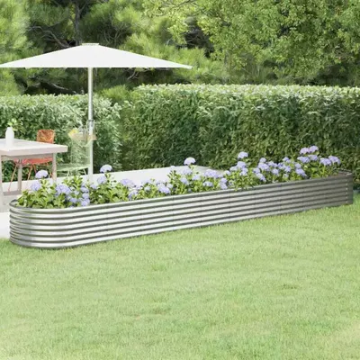 vidaXL Strat înălțat grădină 440x80x36 cm oțel galvanizat