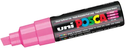 Marker permanent cu un varf tesit Uni Posca - PC-8K, 8mm, roz