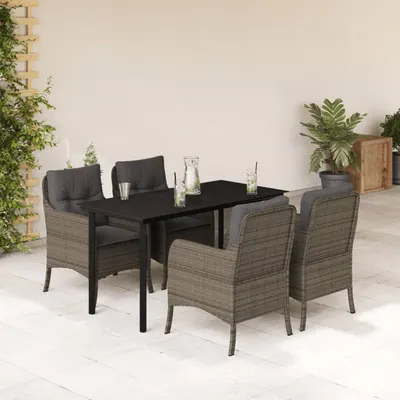 Gossi set mobilier de gradina cu perne, 5 piese, gri, poliratan