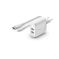 Încărcător de Perete + Cablu Lightning MFI Belkin WCD001VF1MWH Plastic