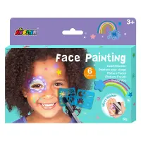 Set de pictura faciala cu sabloane, Avenir, Curcubeu si stele