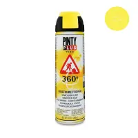 Spray vopsea marcaj fluorescent Pintyplus T146 Galben 500 ml, interior/exterior, supapa 360°