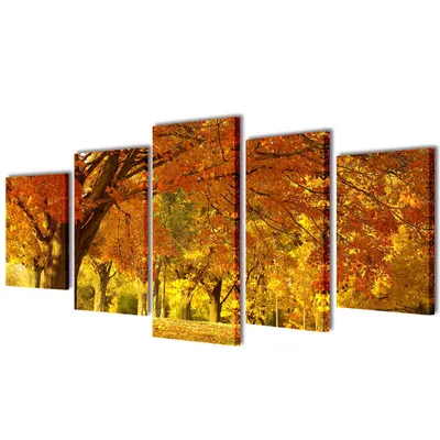Set tablouri de perete cu imprimeu artar, 200 x 100 cm
