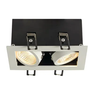 Spot incastrat, KADUX Ceiling lights, white double-headed LED, 3000K, rectangular, matt white, 38°, 15W, incl. driver