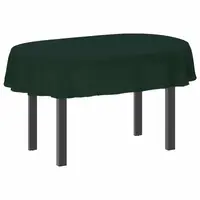 vidaXL Țesătură pentru masă Oval Verde închis 130 x 220 cm Poliester