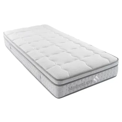 Saltea cu arcuri pocket 7 zone 90x200 cm H3, Alb | Aosom Romania