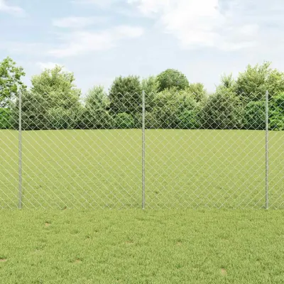 vidaXL Gard de sarma cu stalp 25 x 1,2 m Oțel Galvanizat Argintiu