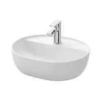 Lavoar pe blat, ceramica alba, oval, 50x40x14.5 cm, Cersanit Moduo