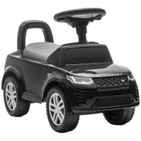 AIYAPLAY Mașină de împins pentru copii sub licență Land Rover, vehicul de împins, claxon, sunete de motor, depozitare sub șezut, negru | Aosom Romania