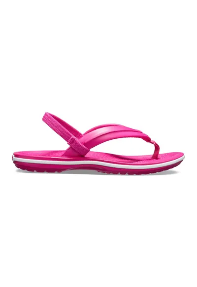 Papuci flip-flop cu bareta slingback si logo - Alb/Roz deschis