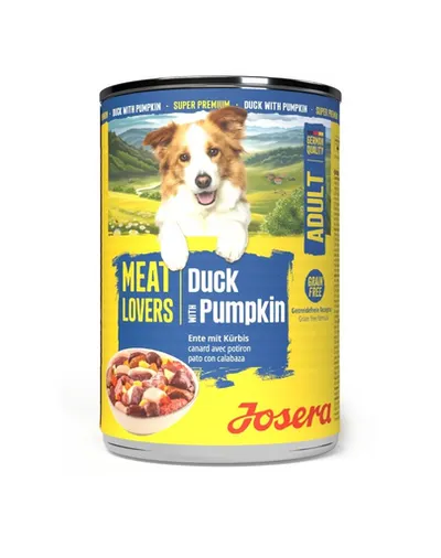 Hrană umedă câini rață și dovleac Josera Meat Lovers Menu 400 g