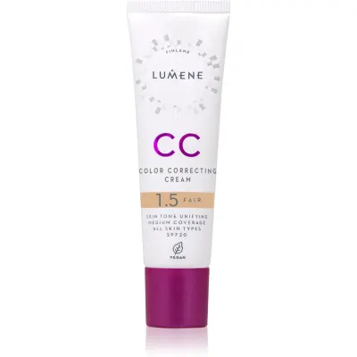 Lumene CC Color Correcting Cream Crema CC pentru un ten uniform SPF 20 culoare 1.5 Fair (Warm) 30 ml