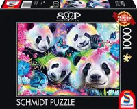 Puzzle Schmidt din 1000 de piese - Panda și curcubeu