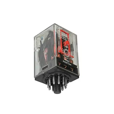 Releu intermediar 110V 11 picioare n110V DC - cu LED & test buton - 11 picioare - 3 contacte