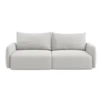 Canapea gri deschis extensibilă/cu spațiu de depozitare cu tapițerie din catifea 238 cm Kalena – Makamii