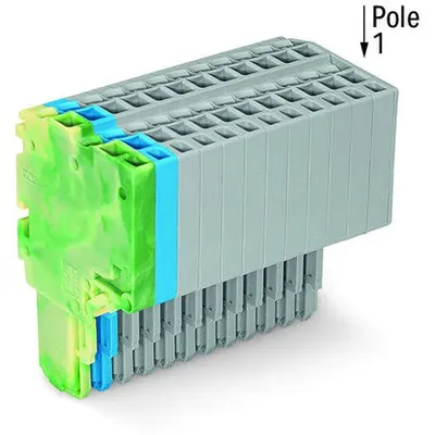 2-conductor female connector; 1.5 mm²; 13-pole; 1,50 mm²; green-yellow, blue, gray