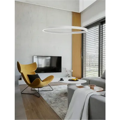 Lampa suspendata ELOWEN Brushed Alb Aluminum & Acrylic LED 106 Wat 230 Volt 4899Lm 3000K IP20 sus & jos Deschis