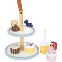 Small foot Tasty Cupcake Display Tray set de jucării din lemn