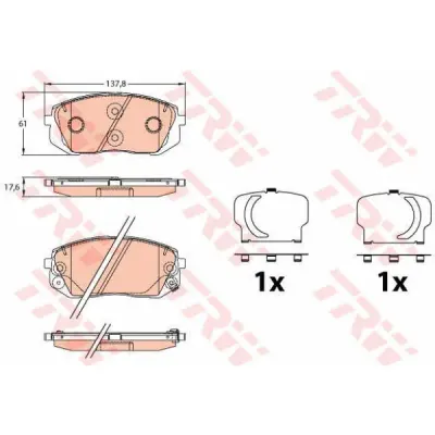 Set placute frana, frana disc TRW GDB3642