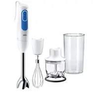 Mixer vertical Braun MQ3025WH SPAGHETTI, 700 W, Pahar gradat 0.6 l, Tocator 0.35 l, Tel, 2 viteze, Alb/Albastru