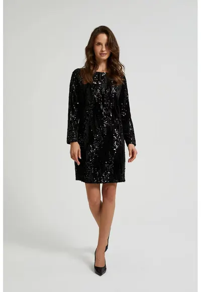 Rochie neagra cu paiete - Negru