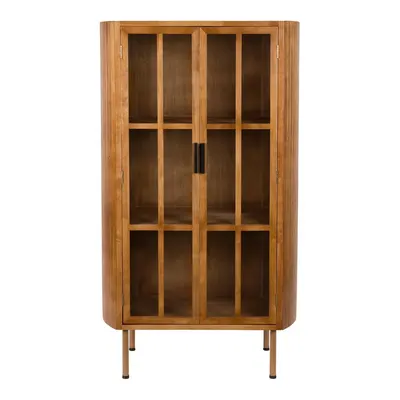 Vitrină în culoare naturală din lemn de arbore de cauciuc 80x140x38 cm Yaz – White Label