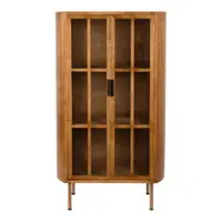 Vitrină în culoare naturală din lemn de arbore de cauciuc 80x140x38 cm Yaz – White Label