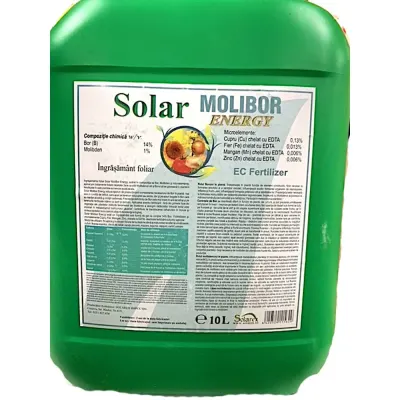 Solar Molibor Energy 10L, ingrasamant foliar pe baza de Bor, Solarex (vita de vie, legume, capsuni, floarea soarelui, porumb, rapita), ajuta la inflorire, fructificare si producerea polenului - Default Title
