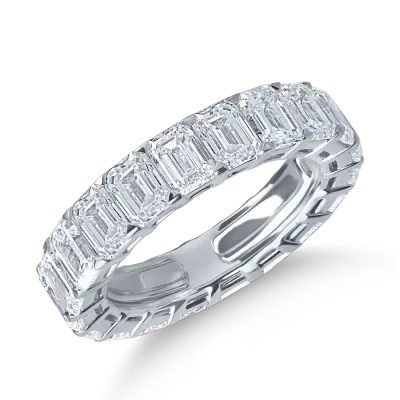 Inel eternity din aur alb cu diamante baguette de 7.73ct