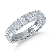 Inel eternity din aur alb cu diamante baguette de 7.73ct