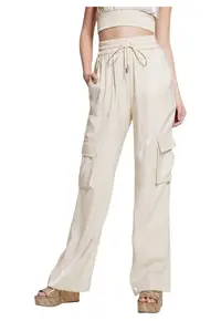 Pantaloni cargo cu talie inalta -