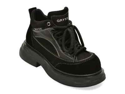 Ghete GRYXX negre, 25070, din piele naturala