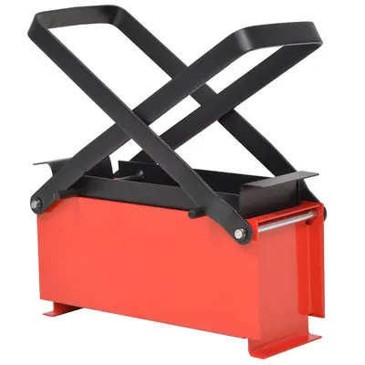 vidaXL Presă de bricheți din hârtie, oțel, 34x14x14 cm, negru și roșu