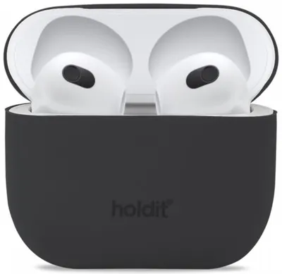 Husă pentru căști Holdit - Silicone, AirPods 3, negru