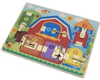 Tooky Toy Active Board - Buzzboard, cu încuietori și zăvoare