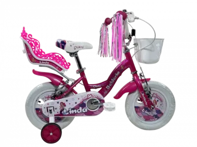 Bicicleta copii Belderia Linda, culoare roz, roata 12 , cadru din otel