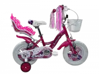 Bicicleta copii Belderia Linda, culoare roz, roata 12 , cadru din otel