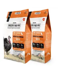 WIEJSKA ZAGRODA Hrană uscată monoproteice cu curcan pentru câini S/M 2x6 kg