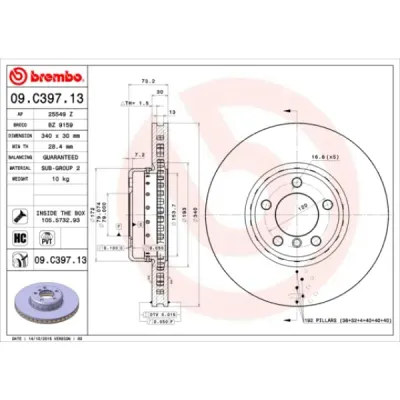 Disc frana BREMBO 09.C397.13
