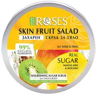 Nature of Agiva Roses Scrub de corp cu zahăr, mango și kiwi, 200 ml