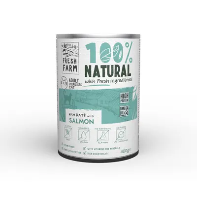 Fresh Farm Smooth pate with salmon & fish 400 gr Cat