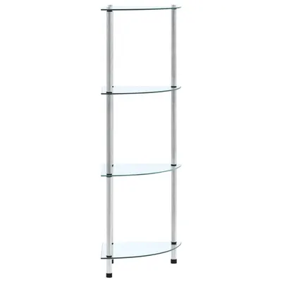 vidaXL Raft cu 4 niveluri transparent, 30x30x100 cm, sticlă securizată