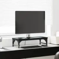 vidaXL Suport pentru monitor Stejar Negru 55 x 23 x 14 cm