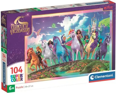 Puzzle pentru copii Clementoni din 104 piese - Academia Unicornilor (varianta 1)
