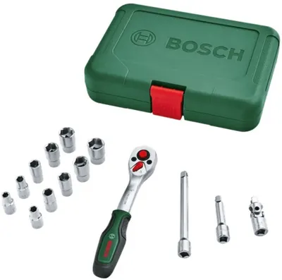Set cu clichet Bosch - 14 piese, 1/4''