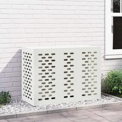 vidaXL Husă pentru aer condiționat Alb 110 x 50 x 80 cm Oțel